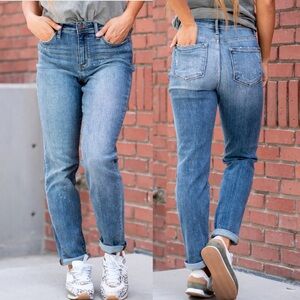 Judy Blue Women's Boyfriend Jeans - Blue